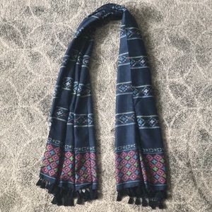 Hollister navy printed lightweight scarf